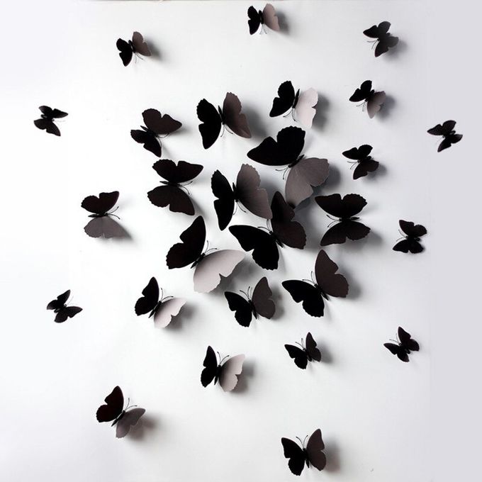 Generic 12pcs Of Magnet Butterflies Wall Sticker Home Wall Decor
