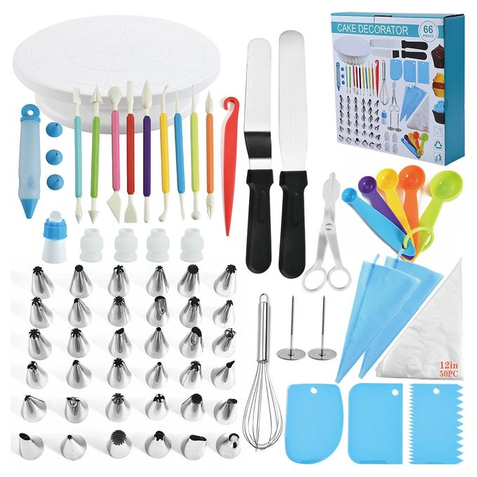 Buy LotFancy Cake Decorating Kit, 469Pcs, Baking Supplies with Rotating  Turntable, Springform Pans, Piping Bags and Tips Set, Icing Spatula,  Smoother, Leveler and More Accessories Online at desertcartIsrael