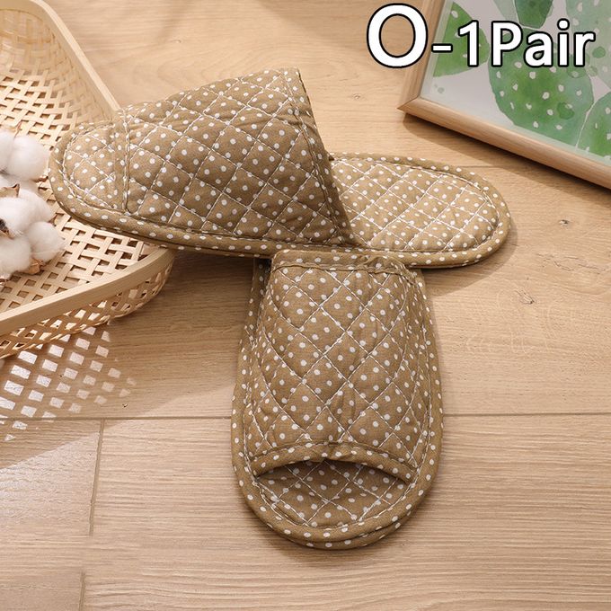 Fashion Arrival Women Indoor Slippers Vintage Couple Floral Home Slippers Soft Cotton Toe Sole Slippers Flat Shoes Travel-O-Men | Jumia Nigeria