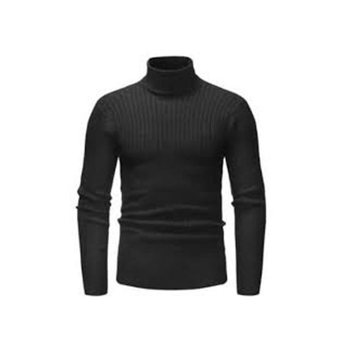 product_image_name-Fashion-Men/Women Turtle Neck Top/ Cooperate Black-1