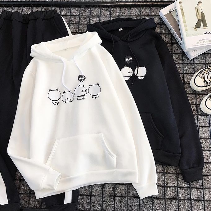 product_image_name-Fashion-Unisex Black Joggers And White And Black Hoodie-1