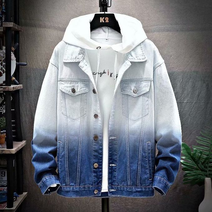 Fashion Men's Jeans Hole Coat Korean 