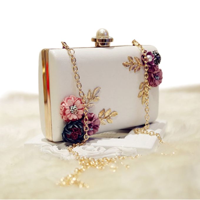 Evening Clutch Purse Women, Metal Handle Evening Bag, Banquet Handbags