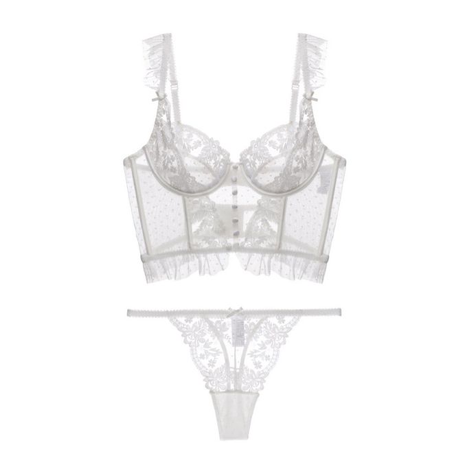 Elegant White Supreme Bra Set