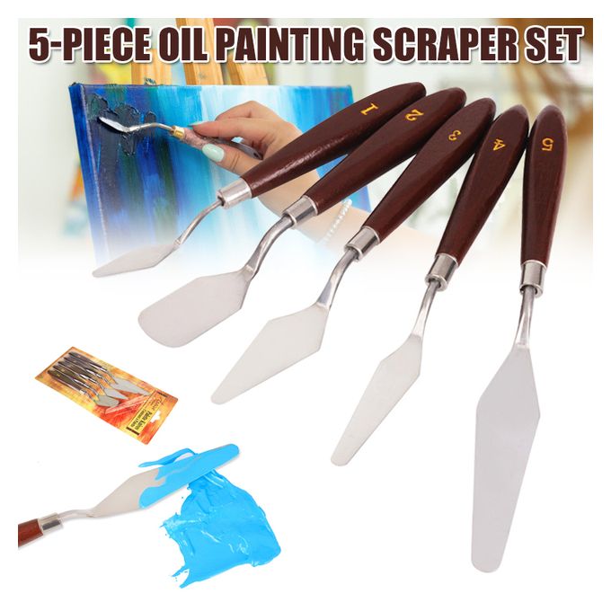 5Pcs/set Stainless Steel Professional Spatula Kit For Oil Painting