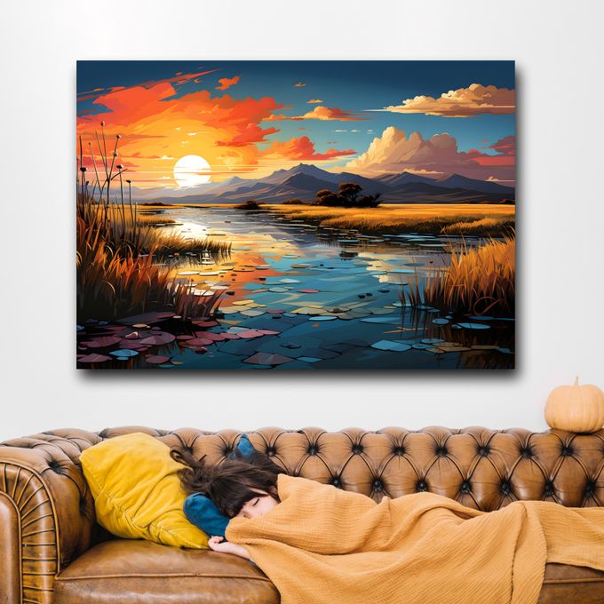 Generic River Sun Set Wall Art Frame Canvas | Jumia Nigeria