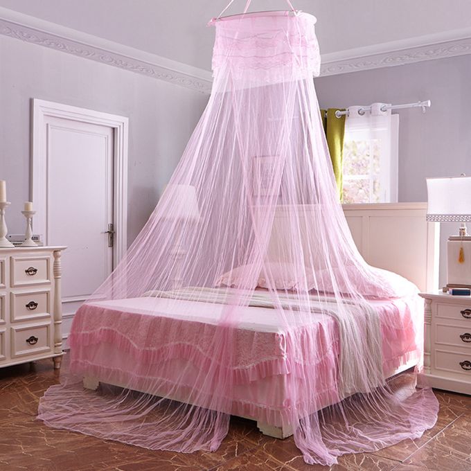 product_image_name-Generic-Mosquito Net For Bed Canopy Queen Size King White Light Pink-1