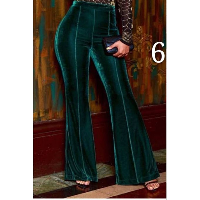 Fashion Ladies Suede Pallazo Trousers 