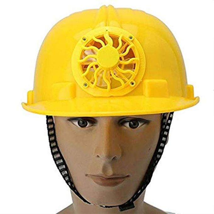 Safurance Yellow Solar Power Safety Helmet Work Hard Hat Solar Panel  Cooling Fan