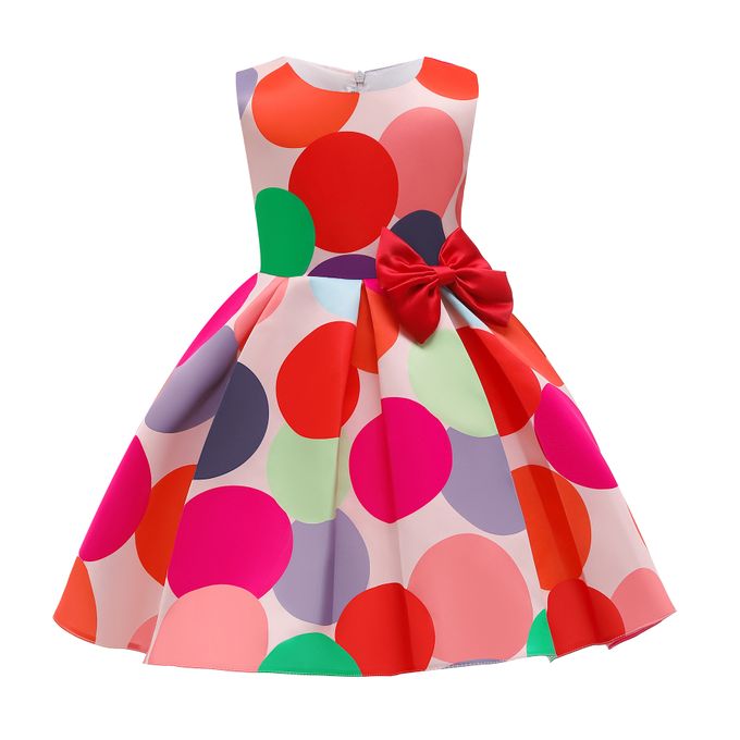 product_image_name-Fashion-Girls Children Kids Sleeveless Dot Dinner Party Princess Dress Ball Gown-1