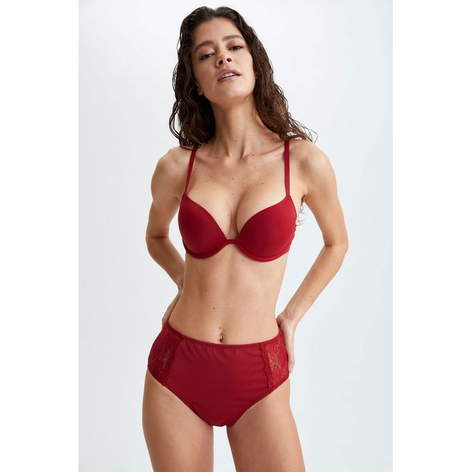 Defacto Woman Casual T-Shirt Underwear Bra - Bordeaux