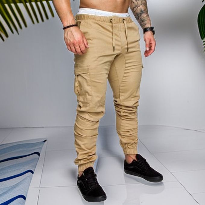Fashion Mens Casual Cargo Pants Combat Joggers Sweatpants Jean Trousers  Chinos