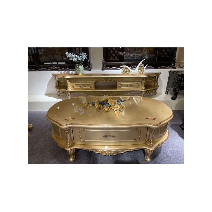 product_image_name-Generic-New Royal Media Console With Luxury Center Table - GOLD-1