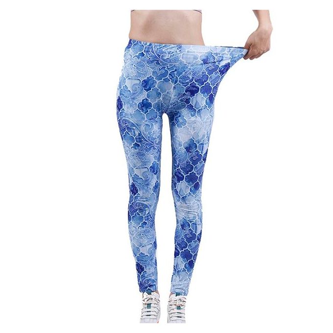 Generic Cuhakci New Sport Fitness Summer Tie-Dye Printed Leggings Women  High Waisted Trousers Stretchy Pants 2022 Spring Skinny Jogging