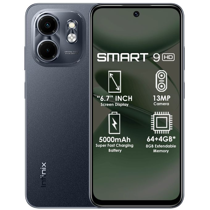 Infinix Smart 9HD 6.7" 4GB RAM/64GB ROM Black - Image 2