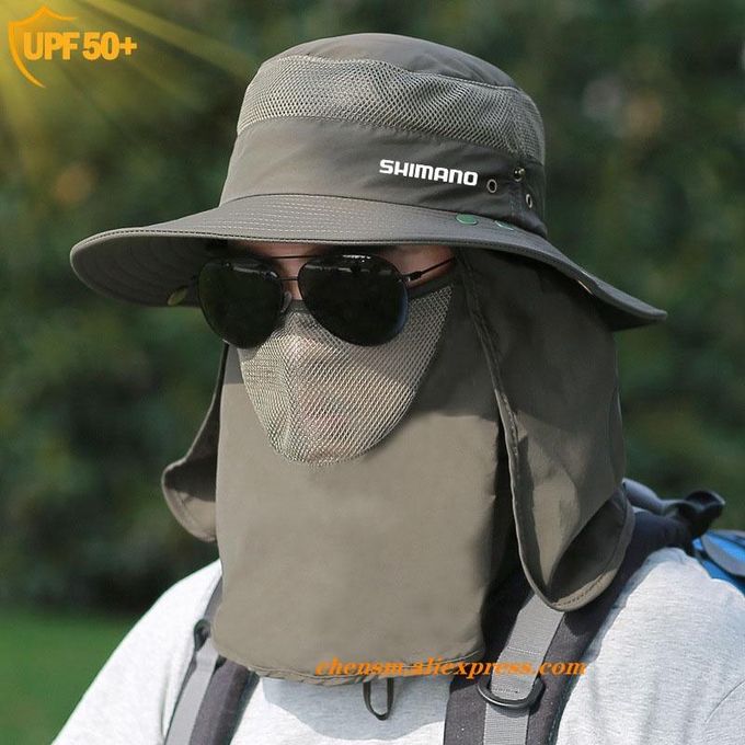 2022 New Men Shimano Fishing Hat Outdoor Fishing Cap Uv Protection  Adjustable Breathable Sunshade Solid Casual Thermal Fishing