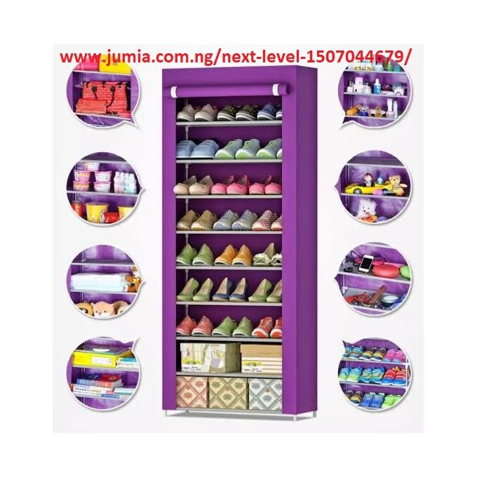 product_image_name-Generic-Stainless Shoe Rack + Fabric Cover For 24-Pairs-1