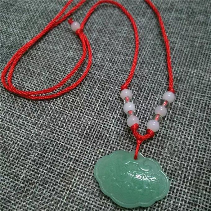 Buy ELECTROPRIME Red String Green Faux Jade Buddha Pendant Jewelry Necklace  M7A7 at Amazon.in