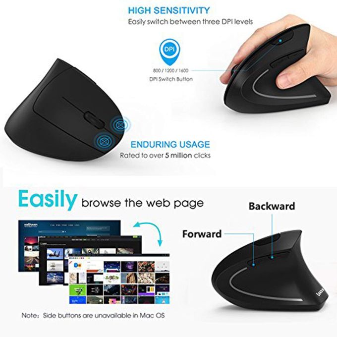 Generic Rechargeable Optical Vertical Wireless Mouse Ergonomic Mouse Jumia Nigeria