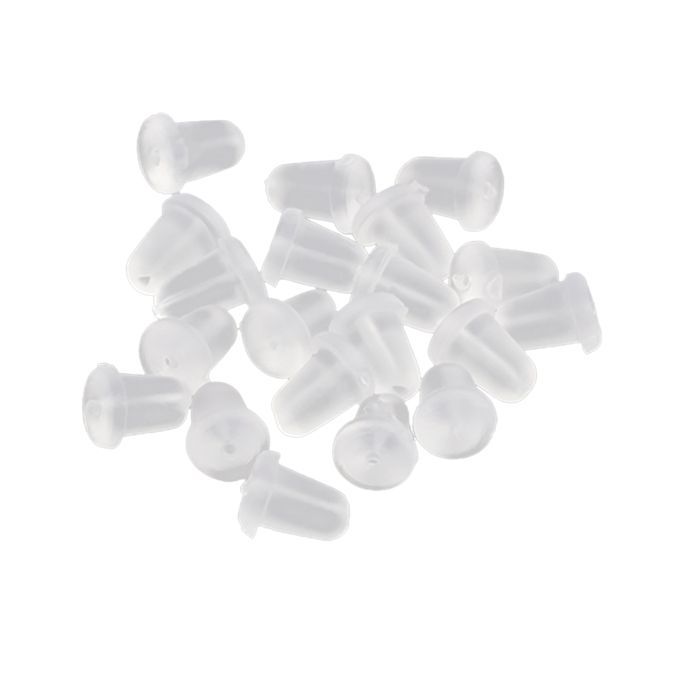 Generic 1000 Pcs Clear Earring Backs Safety Silicone Bullet