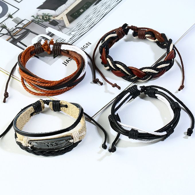 Fashion 12pcs/Set Trendy Weave PU Leather Bracelets | Jumia Nigeria