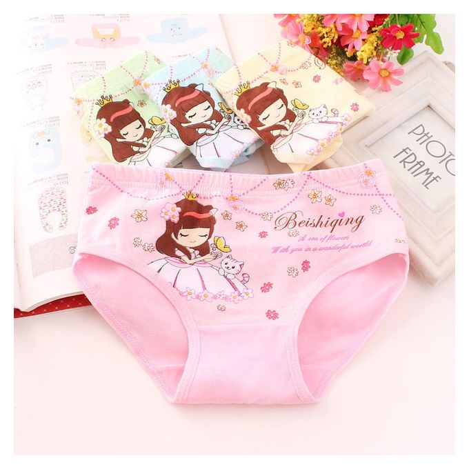 Fashion 4pcs Girls' Cotton Underwear Cute Baby Protective Panties