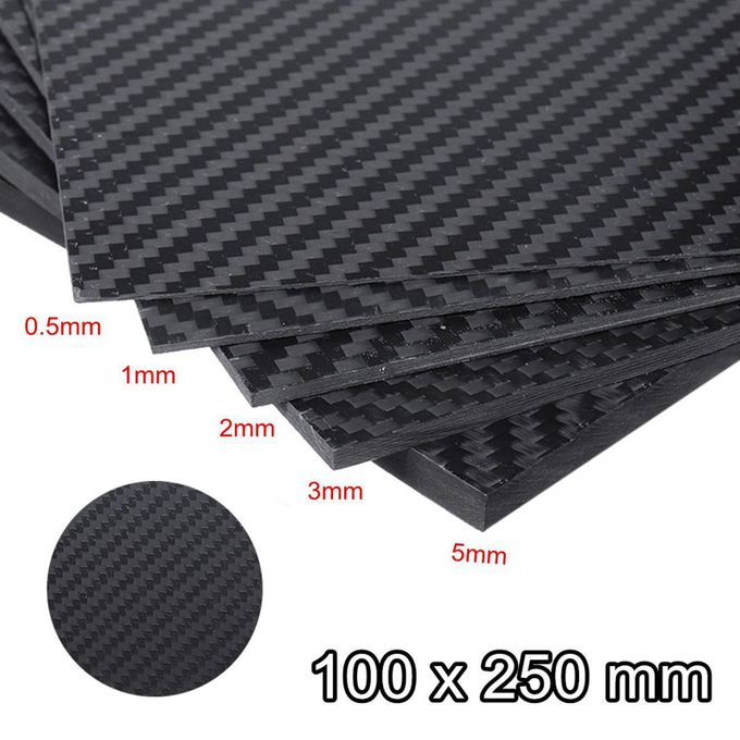 Generic 250x100mm Carbon Fiber Fibre Board Plate For DIY 2mm