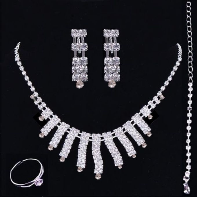 Fashion Jewelry Set, Luxury Necklace Earring Bracelet Ring (4 In 1 ...