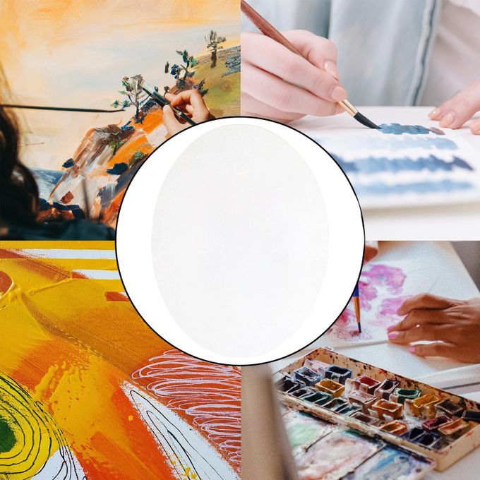 White Round Canvas For Painting, Stretched Circle Canvas Board For