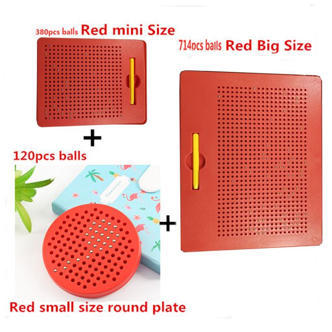 Magnetic Tablet Magnet Pad Drawing Board Kids Learning Writing Toys Steel  Bead Stylus Pen Pop Bead