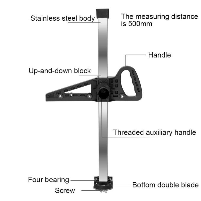 Manual High Accuracy Portable Gypsum Board Cutter Hand Push Drywall Cutting  Artifact Tool with Double Blade And 4 Bearings 20-500mm Cutting Range