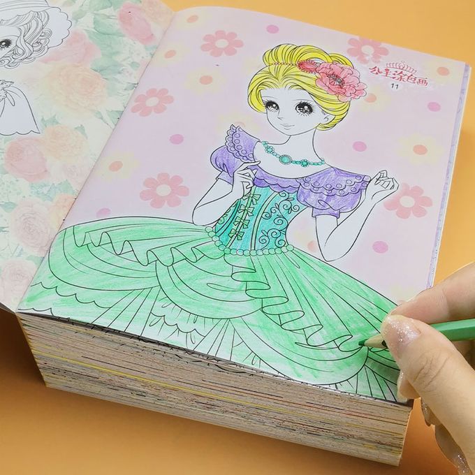 6 Books Princess Coloring Book for Kids Girls Primary School Students'  Graffiti Drawing Book for 3-10 Years Old 17 X 24cm