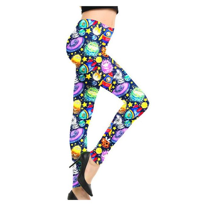 Generic Cuhakci Workout Fitness Clothing Jogging Sexy Leggings Women Running  Pants Gym Stretch Graffiti Print Sportswear High Waist