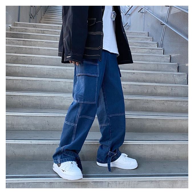 Fashion Men Jeans Wide Leg Denim Pant Loose Straight Baggy Mens Explosive  Jeans  Jumia Nigeria