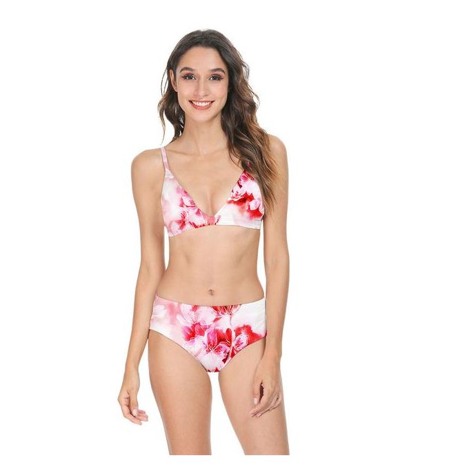 Sunisery Women 2PCS Cherry Print Bikini Sets Ladies Push Up Padded