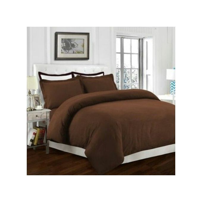 product_image_name-Fashion-Pure Brown Duvet, Bedsheet With 4 Pillow Cases-1