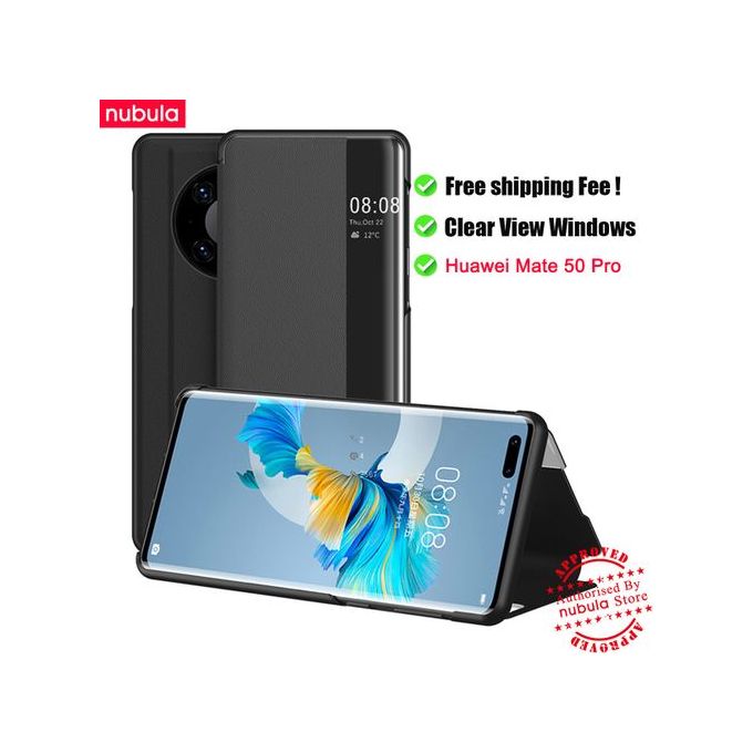 HONLEN Custodia Magnetica A Portafoglio Per HUAWEI Mate 50 Pro - Pelle PU Con Supporto E 2 Slot Carte, Nero - 2