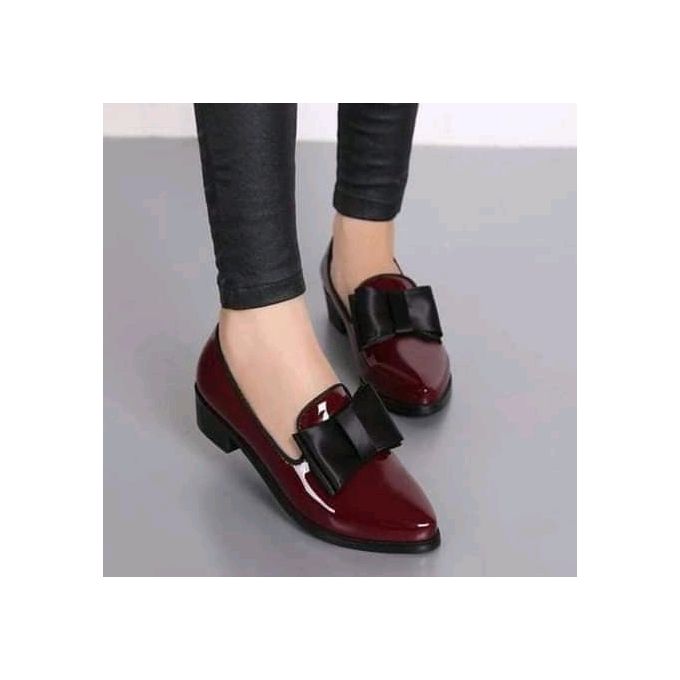 product_image_name-Fashion-Women Casual Comfortable Pointed Toe Oxford Flat Shoes _wine-1