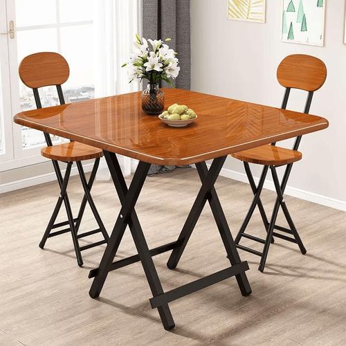 Foldable Dining Utility Table Set with Two Chairs - Compact Space-Saving Kitchen Desk Set