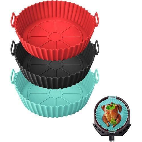 2 Pack Of Air Fryer Silicone Liners Basket for 3-5 QT Airfryer, Air Fryer Silicone Mould Pot Bowl, Replacement of Parchment Paper, Reusable Baking Tray Oven Microwave