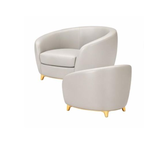 Stylish Topnotch Sophisticated Rounded Single Seater Sofa Armchair Light Grey Bucket Tub Chair Love Seat
