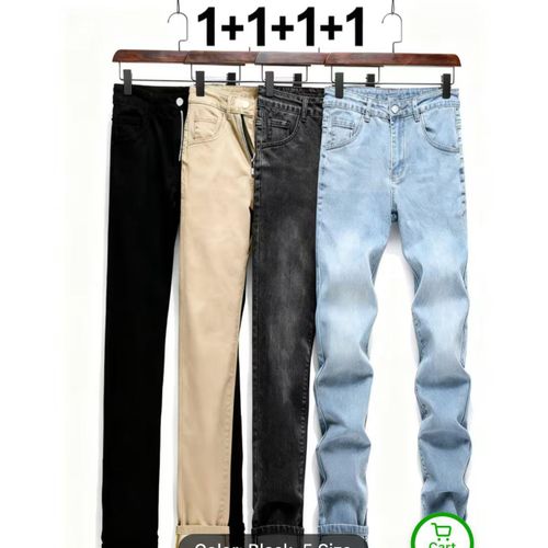 4in1 Classic Slim-Fit Denim Jeans For Men