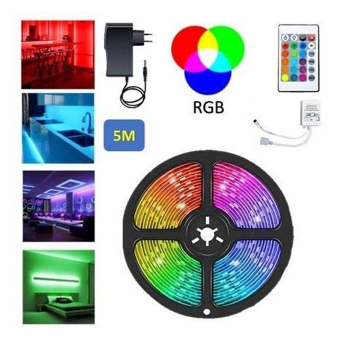 RGB 5m tape light rope light with remote control for your tv console, bed frames, and ceilings