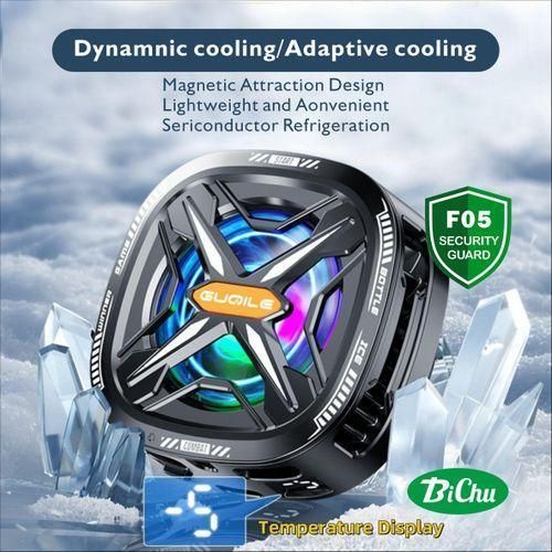 Semiconductor Phone Cooler Magnetic Rapid Cooling Fan with Temperature Display for Gaming and Live Streaming