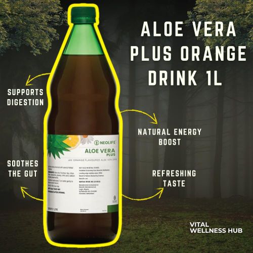 Aloe Vera Plus Orange 1L – Aloe Vera Herbal Drink with Ginseng & Chamomile