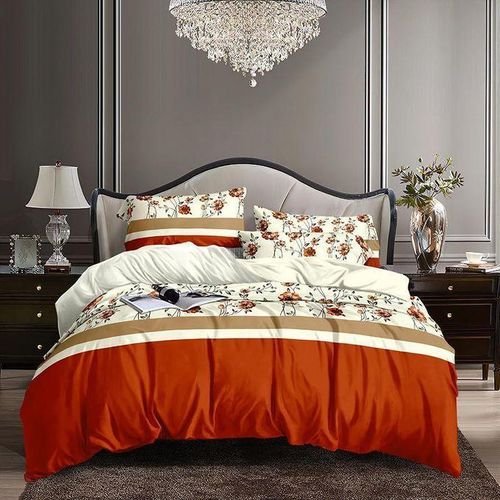 LUXURY COTTON FLORAL BEDSHEET SET With 4 PillowcasesSoft Bedding