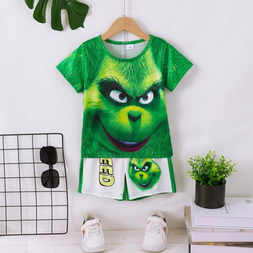 Boys' Green Loungewear Set - Top & Shorts, 3-7 Years