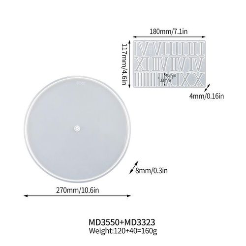 Clock Silicone Mold With Roman Numerals For Resin Art