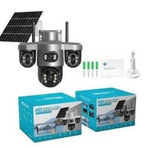 V380 4G Solar Triple Lens 360° Full Rotating Security Camera – All 3 Lenses Pan & Tilt Wireless Outdoor PTZ Security Camera with Night Vision, Motion Detection, SIM Card & V380 Pro App