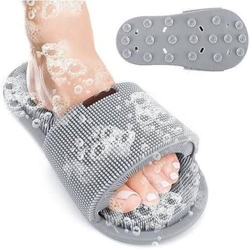 1 Pair Bathroom Silicone Slippers For Everyone (Gray)
